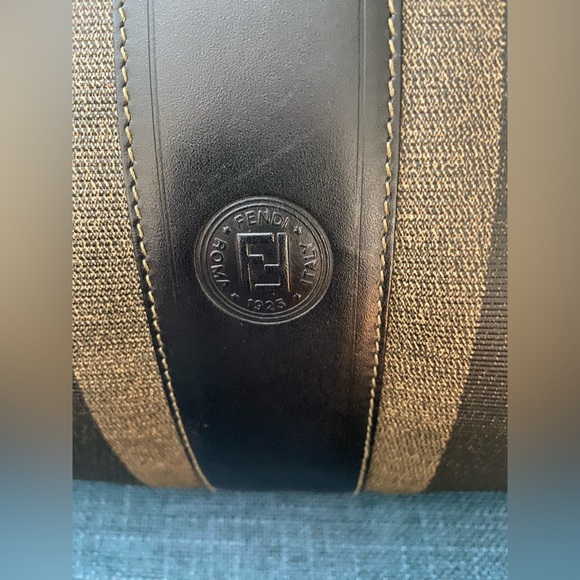 Vintage FENDI Pequin Coated Canvas Striped Crossbody Shoulder Handbag Purse - Picture 4 of 16